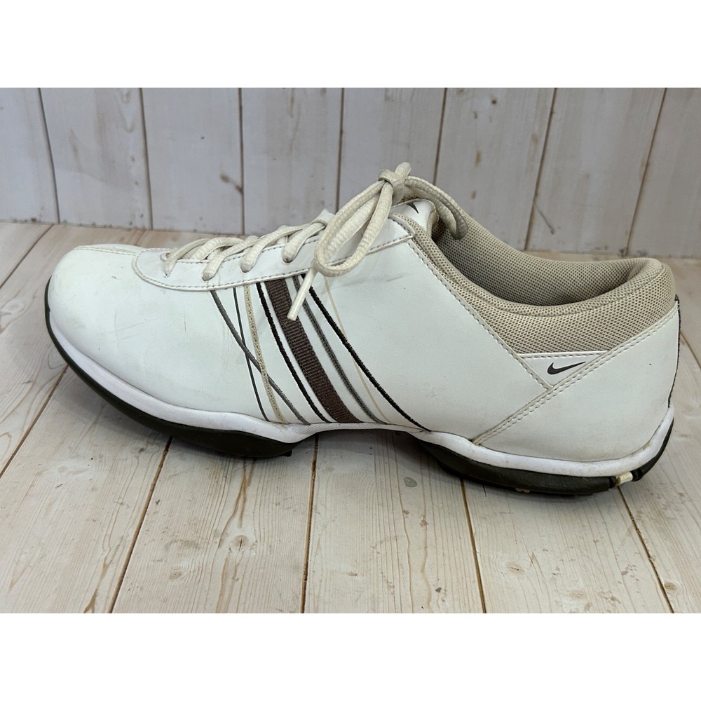Nike Golf Shoes Woman Size 8 White Soft Spike Power Channel TAC 418355-122